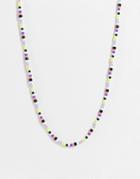 Asos Design Festival Joyful Beaded Necklace In Multi Color