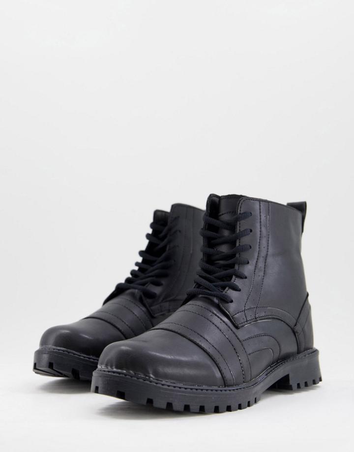 Bolongaro Trevor Lace Up Military Boot In Black
