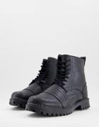 Bolongaro Trevor Lace Up Military Boot In Black