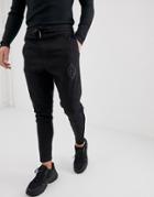 Religion Drop Crotch Skinny Fit Denim Jogger Style Jeans - Black