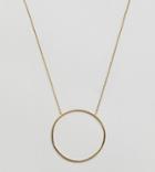 Orelia Gold Plated Hammered Circle Long Pendant Necklace - Gold
