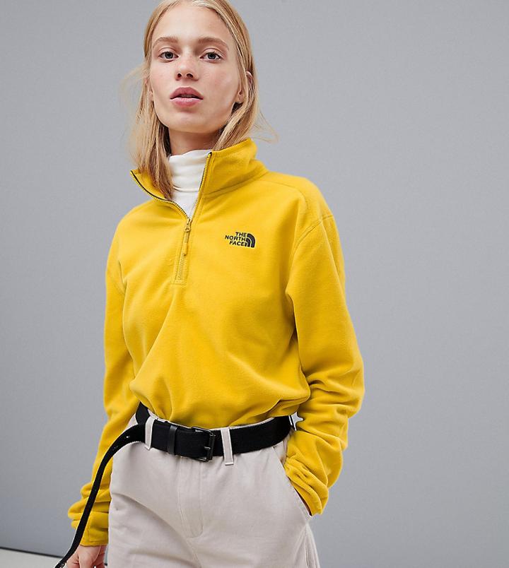 The North Face Exclusive To Asos 100 Glacier 1/4 Zip Fleece In Yellow - Yellow