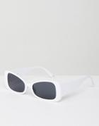 Asos Design Flared Square Sunglasses - White