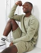 Only & Sons Organic Cotton Cargo Sweatshirt In Green - Part Of A Set