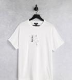 New Look Oversized Sketch Print T-shirt In White