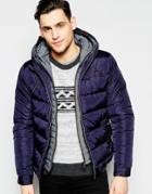 Scotch & Soda Classic Bomber Jacket With Double Dood. - Navy