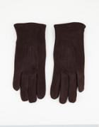 Barney's Originals Gloves In Brown Suede