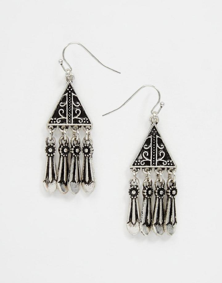 Asos Triangle Chime Earrings - Silver