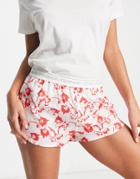 Calvin Klein Ck One Sleep Shorts In Pink Floral Print