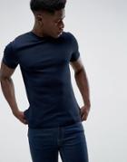 Celio T-shirt With High Neck - Navy