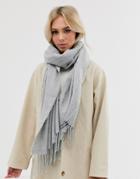 Pieces Oversized Tassel Scarf In Gray