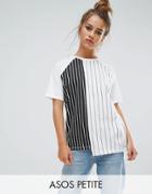 Asos Petite T-shirt With Vertical Stripe Panel Details - Multi