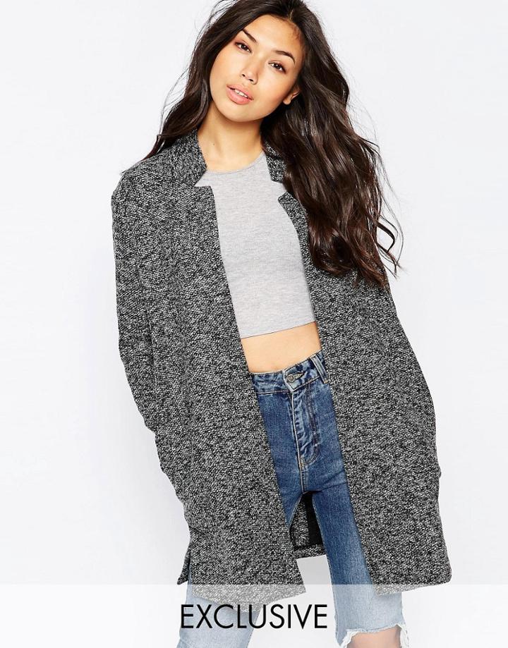 Native Youth Jacquard Knit Blazer - Black