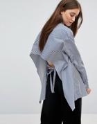 Weekday Stripe Shirt With Open Back Detail - Multi