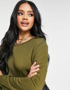 Na-kd X Pamela Cropped Sweatshirt In Olive - Part Of A Set-green