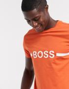 Boss Beachwear Logo T-shirt In Orange