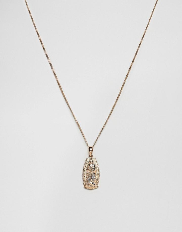 Chained & Able Gold Guadalupe Pendent Necklace - Gold