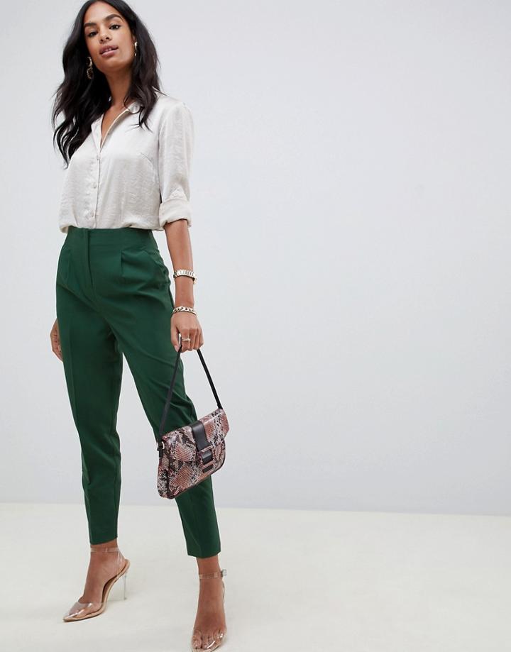 Asos Design Mix & Match High Waist Cigarette Pants - Green