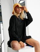 Asos Design Oversized Sweatshirt Dress In Black