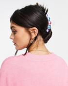 Asos Design Hair Claw Clip With Pastel Pearl Balls-multi