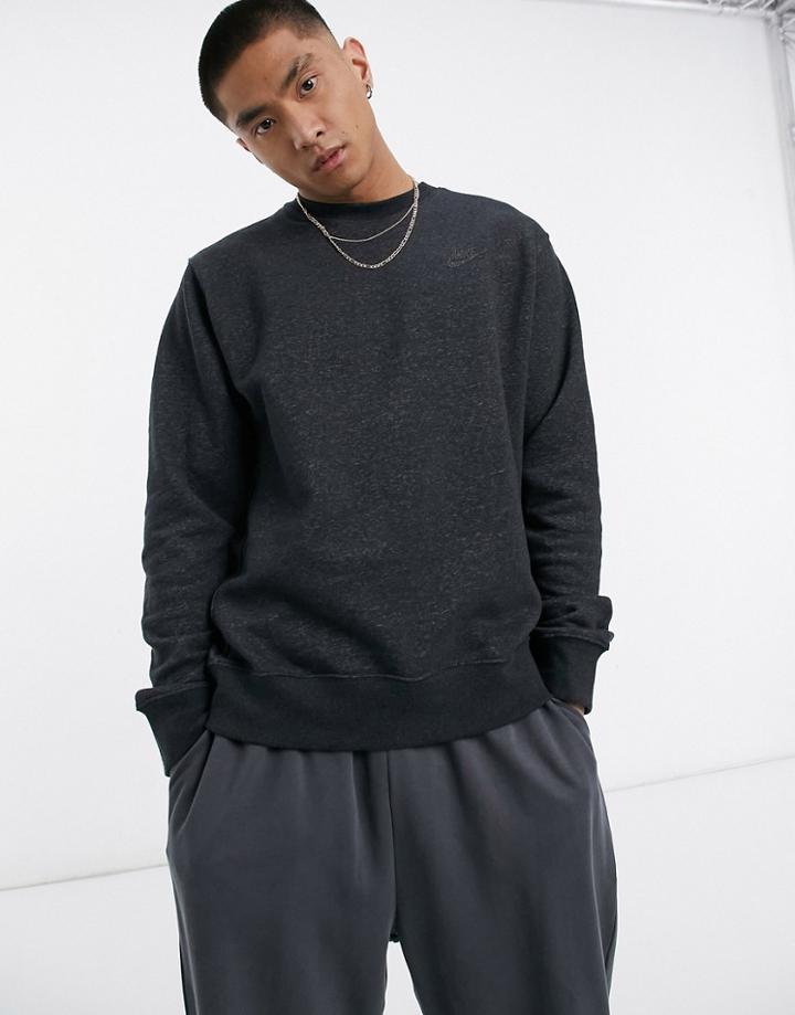 Nike Revival Crew Neck Sweatshirt In Black