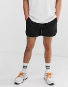 Weekday Clean Shorts In Black Stripe - Black