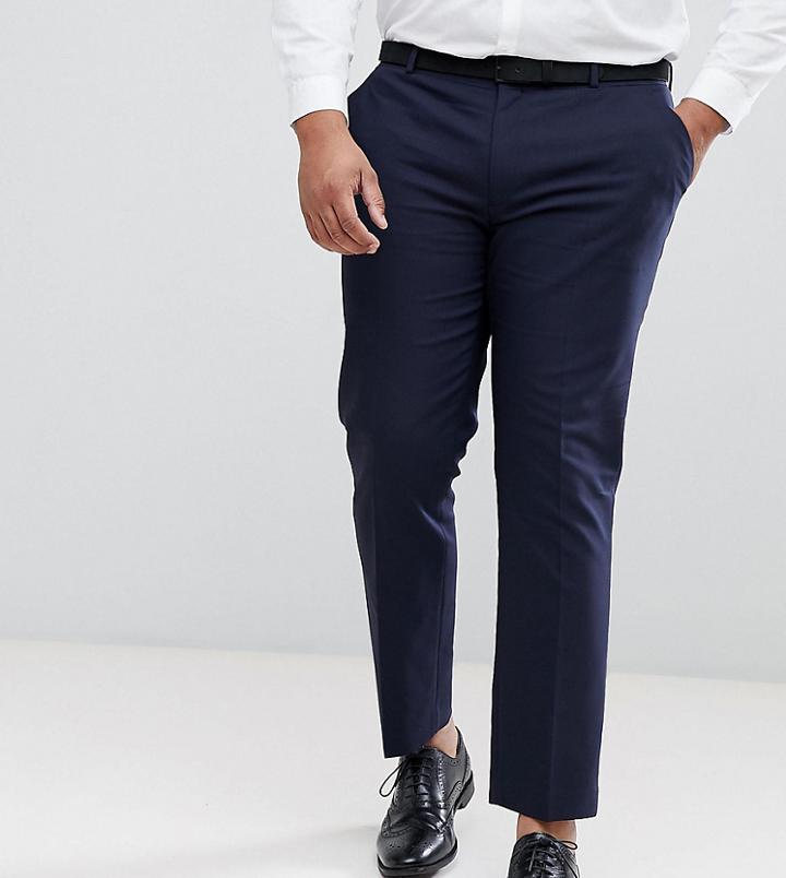Asos Plus Wedding Skinny Suit Pants In Navy - Navy