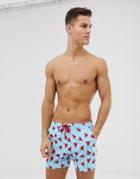 South Beach Recycled Swim Shorts In Watermelon Print-multi