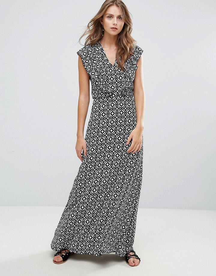 Liquorish Maxi Dress In Tile Print - Multi