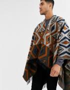 Asos Design Geo-tribal Cape-multi