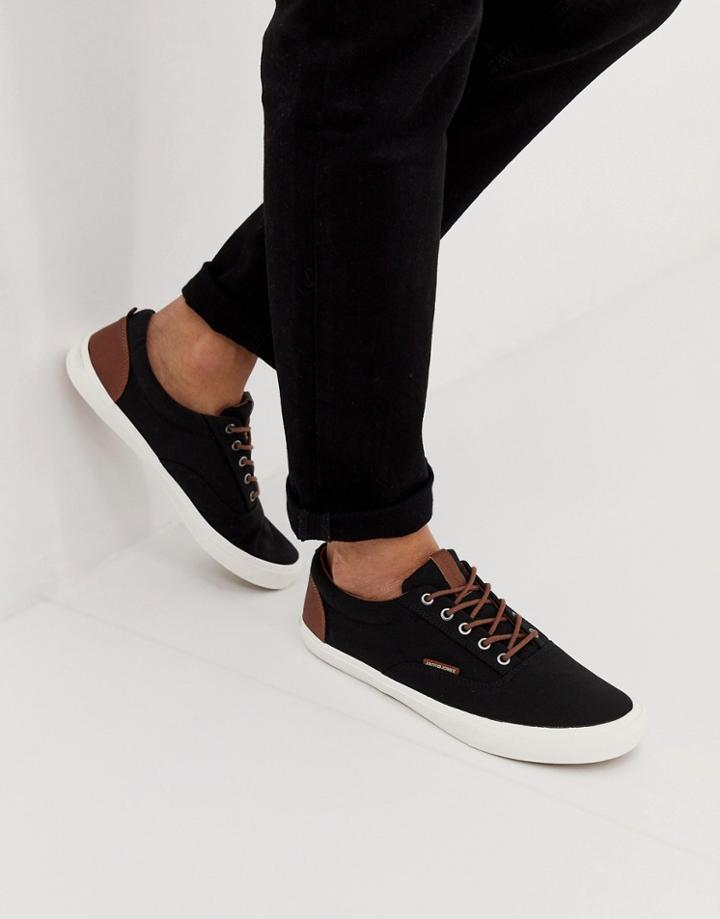 Jack & Jones Canvas Sneaker In Black - Black