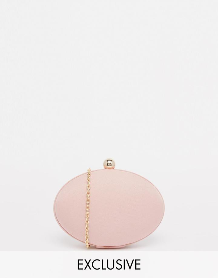 Chi Chi London Oval Clutch Bag In Dusky Pink - Pink