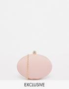 Chi Chi London Oval Clutch Bag In Dusky Pink - Pink