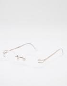Asos Design 90's Rimless Fashion Glasses With Clear Lens