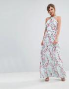 Oasis Floral Halter Maxi Dress - Multi
