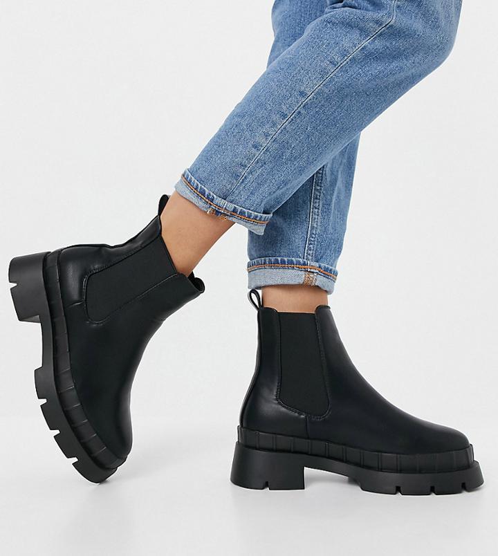Raid Wide Fit Turner Chunky Chelsea Boots In Black