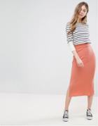 Vero Moda Midi Skirt - Pink