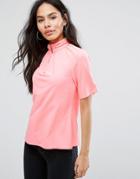 Closet London Short Sleeve High Neck Shirt - Pink
