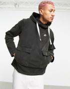 Nike Heritage Essentials Washed Woven Hoodie In Black