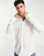 Jack & Jones Long Sleeve Oxford Shirt In White