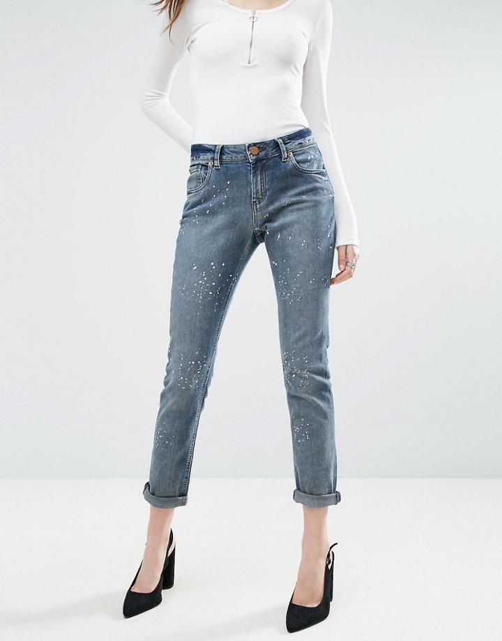 Asos Kimmi Shrunken Boyfriend Jeans In Rhonda Wash - Gray