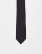 French Connection Plain Woven Tie-black