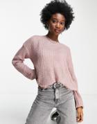 Jdy Crew Neck Knit Sweater In Pink