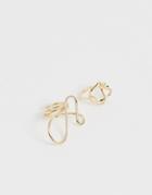 Asos Design Pack Of 2 Rings In Abstract Twist Design In Gold Tone - Gold