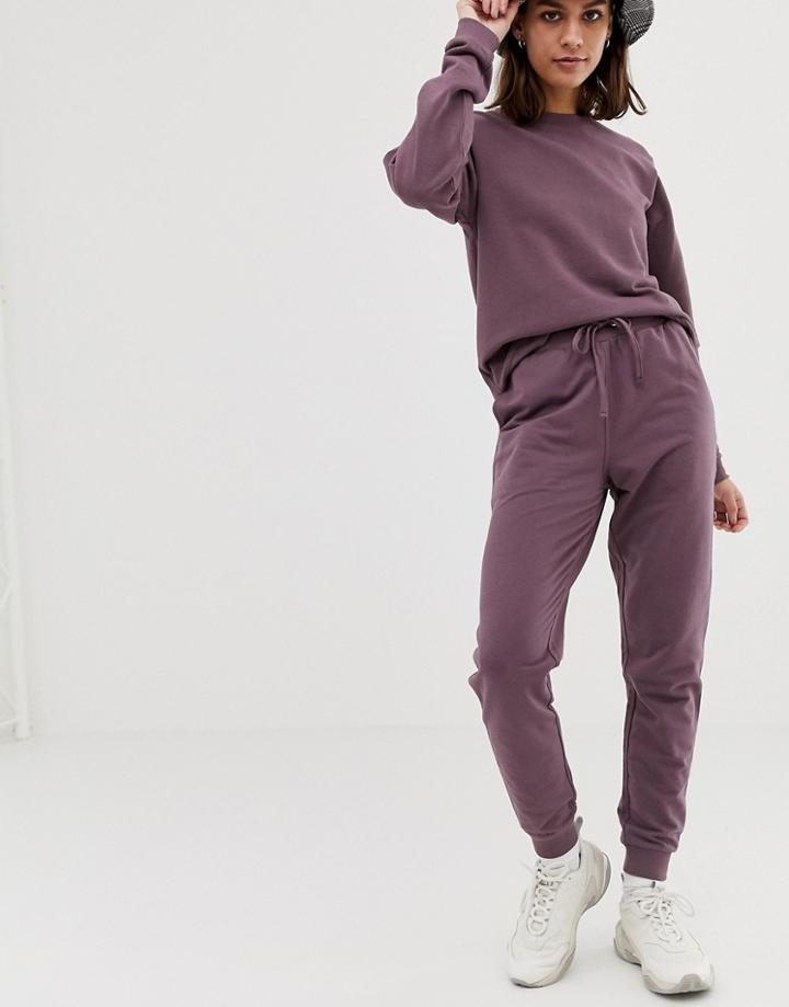Asos Design Ultimate Sweat And Jogger With Tie Tracksuit - Purple