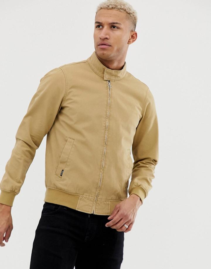 Pull & Bear Harrington Jacket In Tan - Tan
