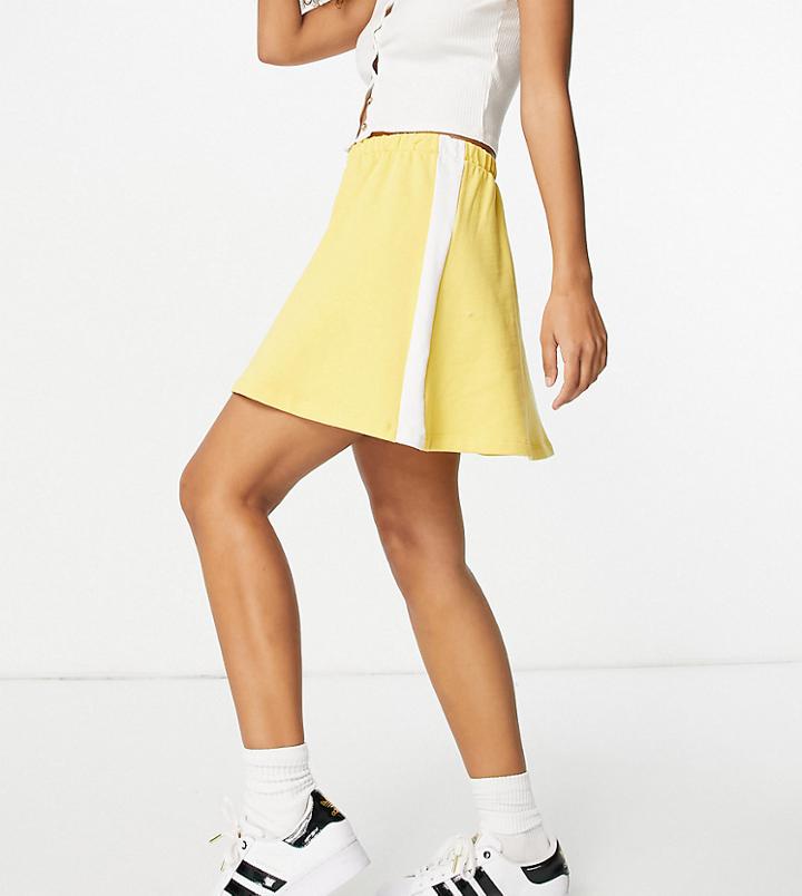 Reclaimed Vintage Inspired Jersey Flippy Skirt In Yellow