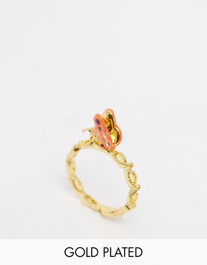 Les Neriedes Butterfly Ring - Pink