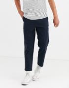 Selected Homme Cropped Pants With Carpenter Pockets-navy