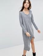 Nytt Asymmetrical Long Sleeve Dress - Gray